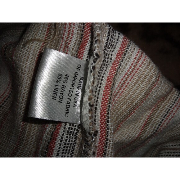 Anthropologie DREW Striped Linen Blend Jumpsuit Beige Black Size Medium - Picture 8 of 9